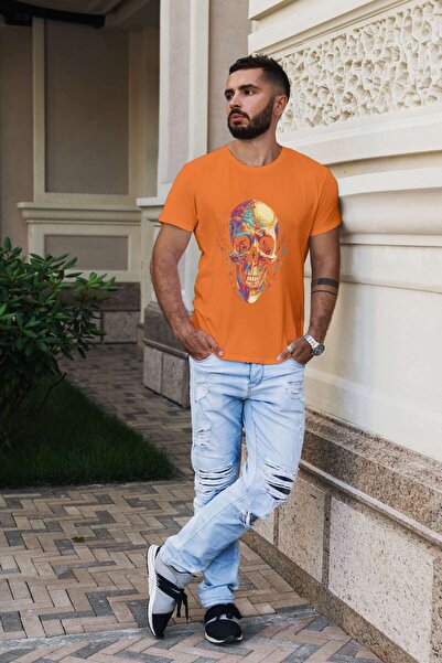 iLovePrints Abstract Colorful Skull Artwork Tshirt
