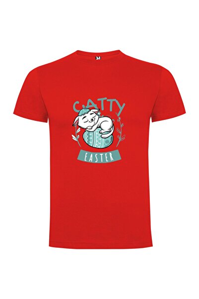 iLovePrints Easter Cat Bunny Design Tshirt