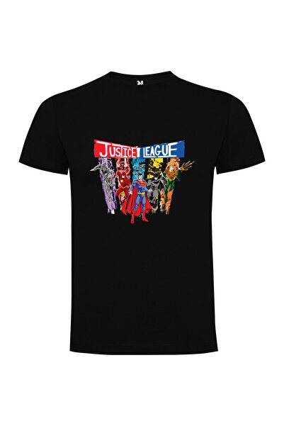 iLovePrints Striped Heroes United: Justice-League Style Tshirt
