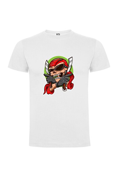 iLovePrints Pirate Skull Illustration Tshirt