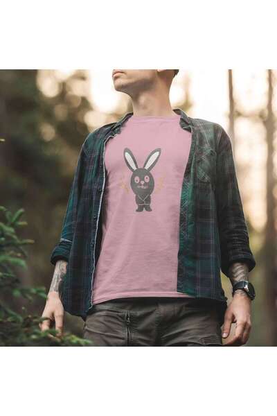 iLovePrints Funny Scared Bunny Illustration Tshirt