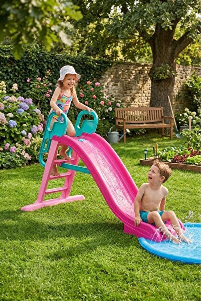 Tıfıl Toys 2'si 1 Arada Büyük Boy Su Kaydırağı Merdivenli 25kg Taşıma Kapasit...
