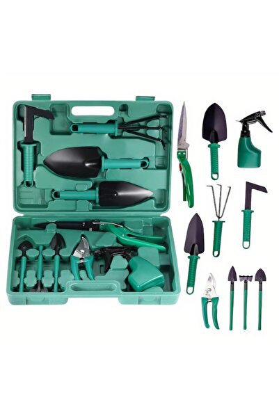 OEM Set Unelte Gradinarit 10 Piese, Inox, Manere Ergonomice, Geanta Transport...