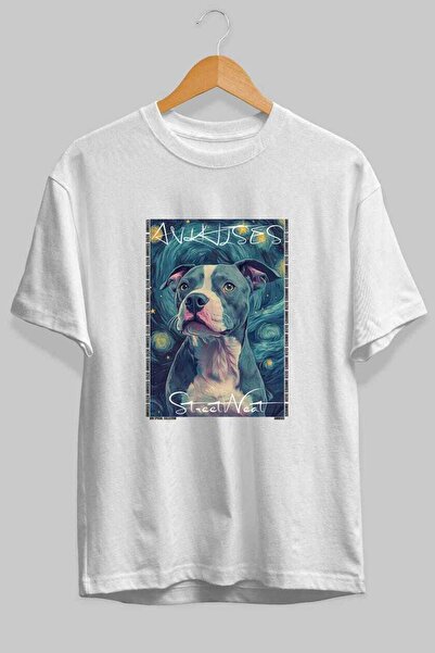 Ankhises Za ljubav prema psima 20 pre-dog printana bela oversize majica 100% ...
