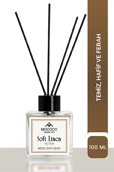 MOCOCO COSMETICS Soft Linen Bambu Çubuklu Oda Kokusu 100 ml – Reed Diffuser |...