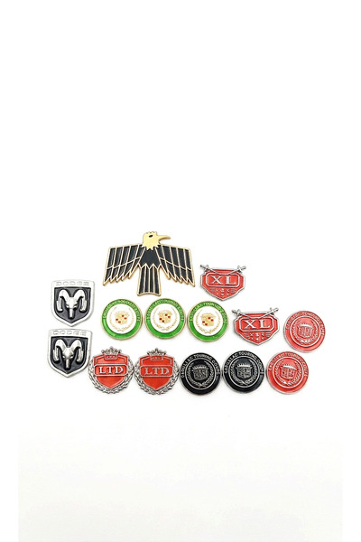 lina oto aksesuar 14 Metal Badges with Tape