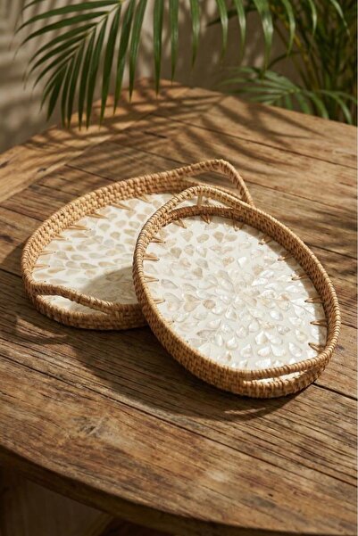 ACAR SEDEFLİ BAMBU OVAL TEPSİ 2'Lİ DESEN3