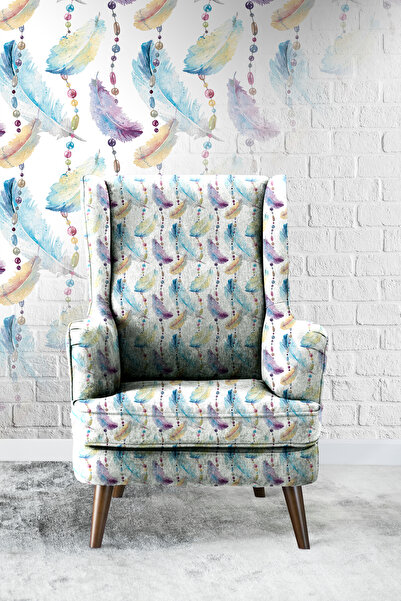 Vagonik Bird Feather 01 Digital Printed Upholstery Sofa Fabric, Good Quality,...
