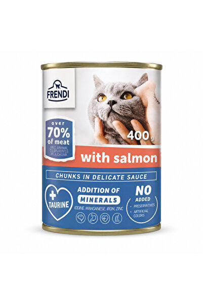 FRENDİ Cat cu somon, hrana umeda pentru pisici, conserva 400 g