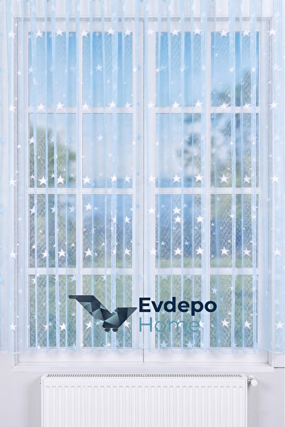 Evdepo Home Син, със звезден десен, 1 до 2.5 стандартни гънки, за детска и бе...