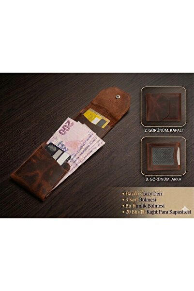 Yerel Üretici Aldorya %100 Hakiki Crazy Deri Minimalist Akıllı Cüzdan – Fonks...