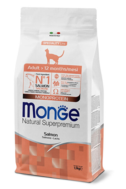 Monge YETİŞKİN KEDİLER İÇİN SOMONLU KURU MAMA 1,5 KG