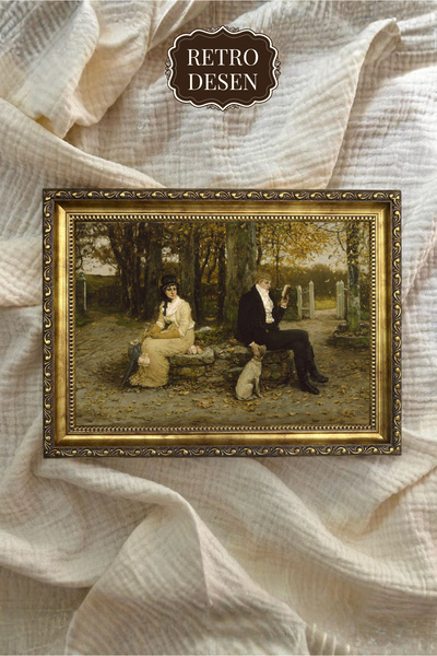 Retro Çerçeveli Vintage Tablo, Manzara Tablosu, Sevgi Resmi, Portre Tablosu, ...