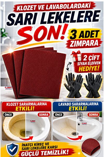 CNR Klozet ve Lavabo Sarı Zımpara Set! 3 Adet Zımpara + 2 eldiven