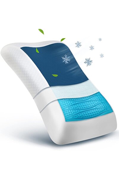 Travel Ease Cooling Cervical Memory Foam Pillow, Gel Contour Orthopedic Sleep...