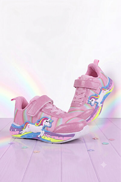 UNICORN Işıklı Cırtlı Günlük Kız Çocuk Spor Ayakkabı Sneaker