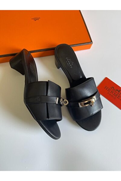 HERMES PARIS Gigi 50 Sandals in Calfskin silver Plated Buckle