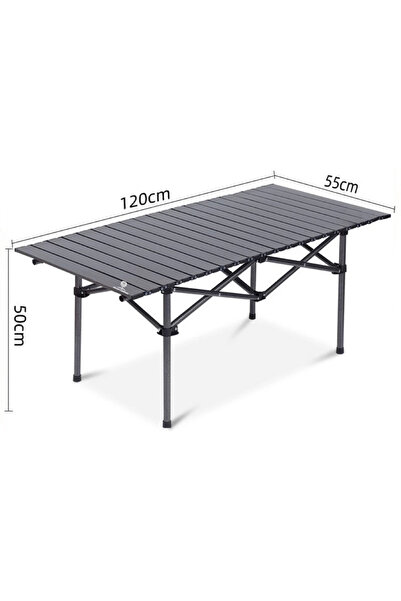 SHUFA (Siyah) Alüminyum Kamp Masası XXL – Katlanabilir 120*65*60cm