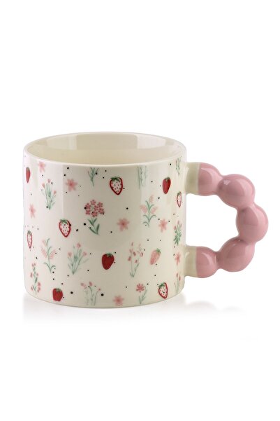MONDEX Cană din porțelan AFFEKDESIGN NARIA 9x14x8 cm Verde pastel și roz 350 ml