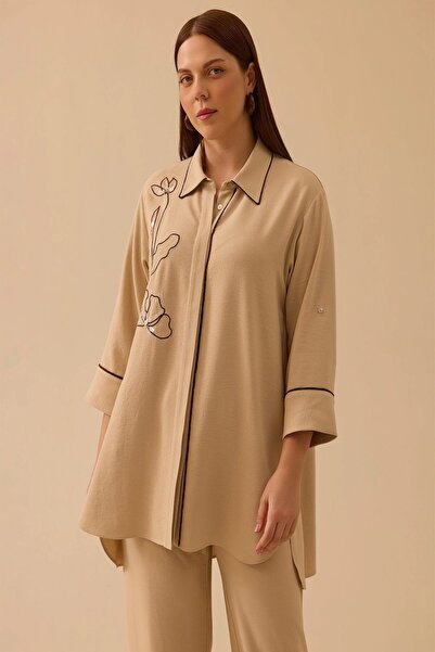 Rain and River Plus size crinkle fabric shirt