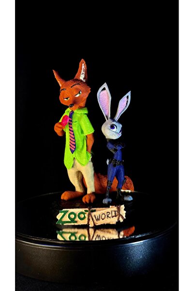 AREZ 3D FİGÜR Zootopia Nick Wilde ve Judy Hopps Dekoratif Koleksiyon Figürü 1...