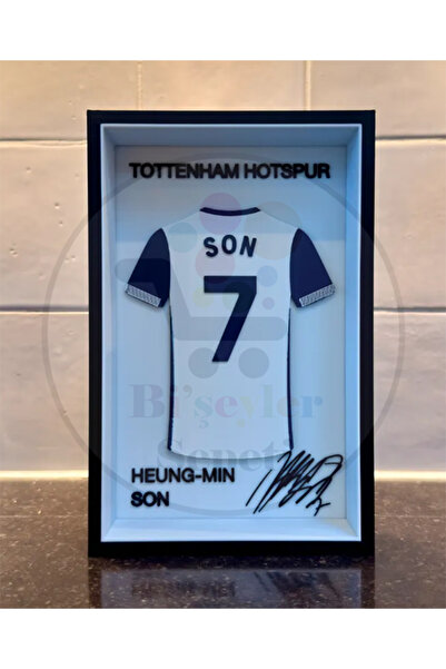 Bi'şeyler Sepeti Son Heung-min - Tottenham Hotspur - Forma İmzalı Çerçeve Hed...