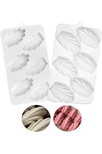 Arabest 2-Piece,6-Hole Silicone Shell Cake Mould,3D Mousse Fondant Bakery Mou...