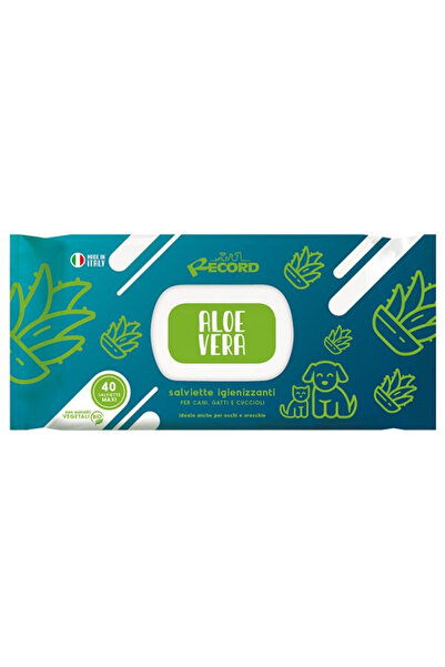Record Șervețele pentru animale de companie cu Aloe Vera, 40 bucăți