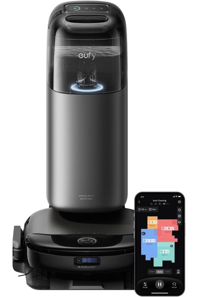 eufy Aspirator robot și mop Omni S1 Pro cu stație multifuncțională, Negru