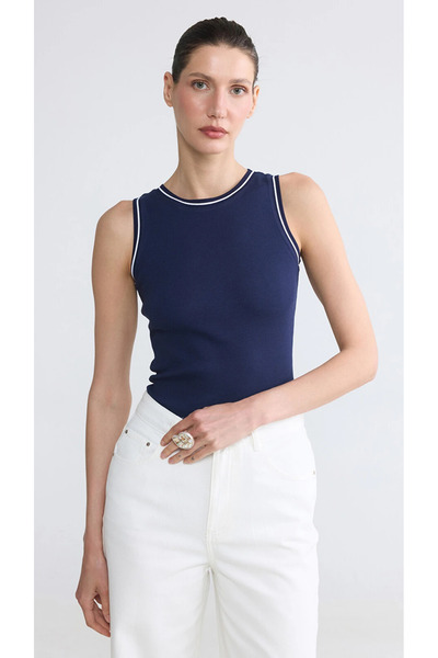 LC Waikiki Navy Blue Crew Neck Women's Tank Top