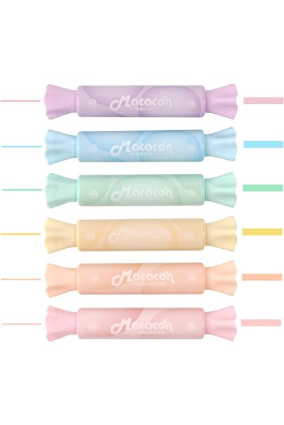Arabest 6 Macaron Colors Candy Shape Highlighters, Double-Sided Design, Chise...