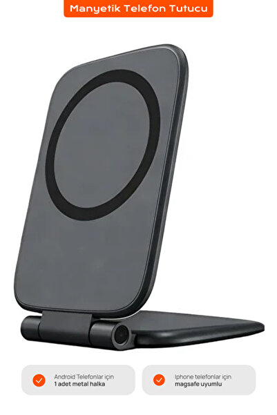 WANNA PROTECT Manyetik Telefon Tutucu Stand Magsafe Uyumlu Katlanabilir iPhon...
