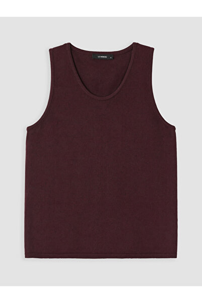 LC Waikiki Lcwaikiki Curve Burgundy Large Size Women's Knitwear Undershirt