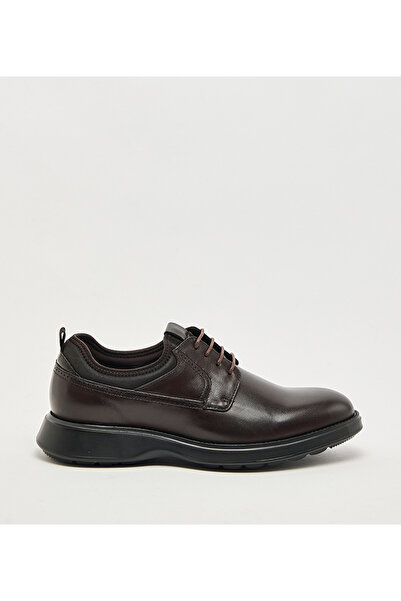 Hush Puppies Plain Coffee Leather Casual Shoes