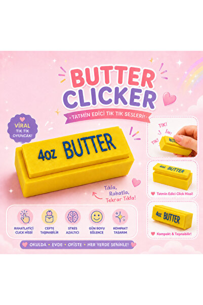 Gökkuşağı Sepeti Butter Clicker Stres Oyuncağı Anahtarlık