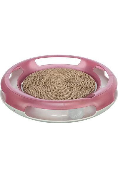 Trixie Jucarie 2in1 Pentru Pisici, Race & Scratch, Plastic/Carton, 37 cm, Roz...