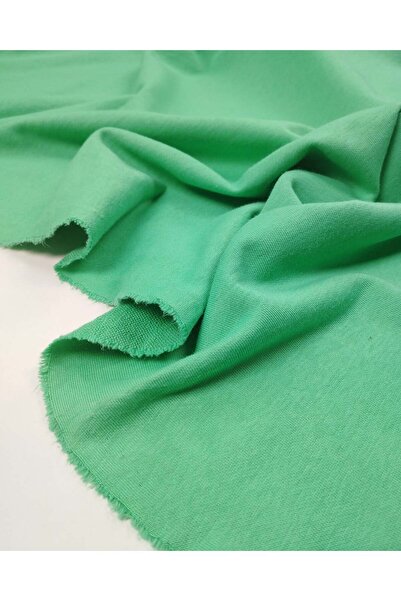 Kumaş Parça Light Green 2 Thread Combed Cotton Fabric Soft Sweatshirt & Sweat...