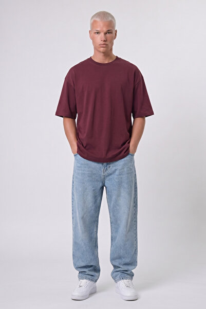 Respire Tricou Basic Oversize Bordeaux