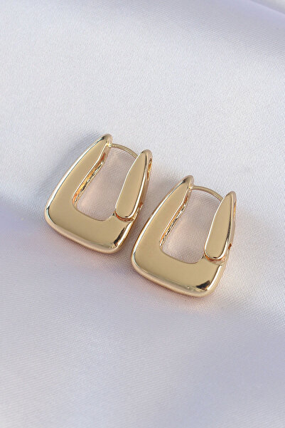 OGHAMAY Brass Gold Color Thick Earrings