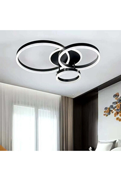 La Cucu Lustra LED cu telecomanda RIGA LILITH, 68W, 3 Cercuri, lumina Rece/Ca...