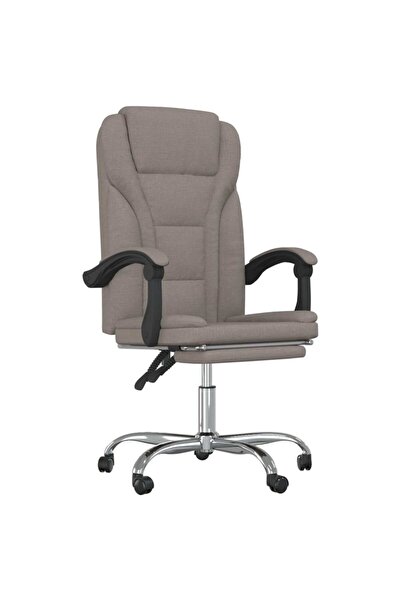 vidaxl Fotoliu de birou rabatabil, gri taupe, textil