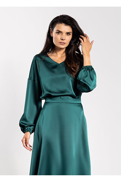 Awama Bluza Dama, Awama, A740, Verde Sticla, Poliester, L