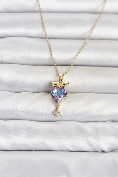 OGHAMAY 316L Steel Chain Gold Color Owl Model Women's Necklace
