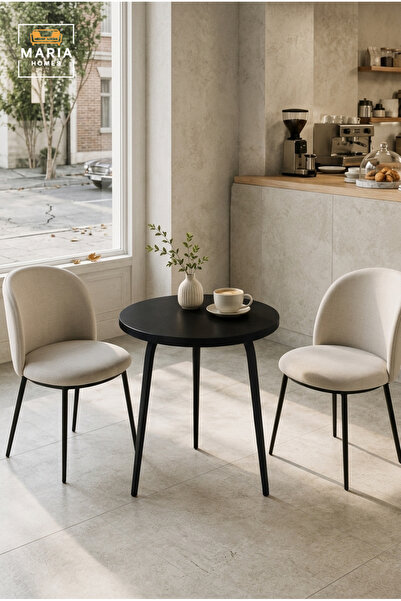 MARIA HOMES Modern Round Café Table Dining Table Coffee Table for Restaurant ...