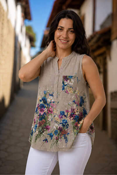 EtkiModa Bluză fără mâneci, cu model în mai multe culori, în stil italian, cu...