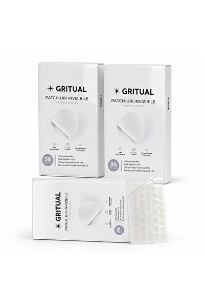 GRITUAL Plasturi invizibili pentru coșuri, 108 bucăți (3 cutii), hidrocoloid ...