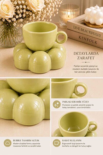 RASHA COLLECTION Papatya Kahve Fincanı