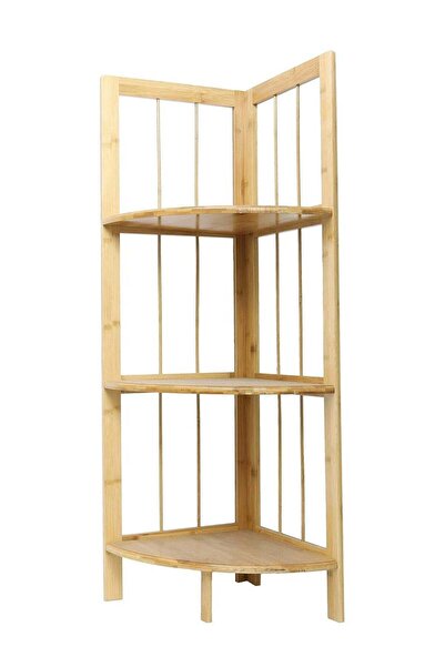 DubaiGallery Bamboo Kitchen Accessories Bamboo Wooden Corner Shelf 3 layers