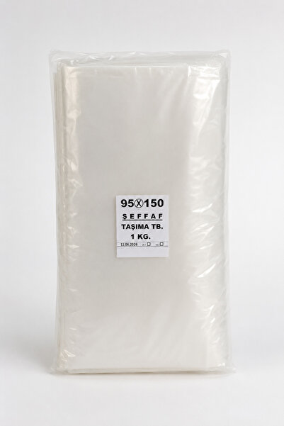 Endüstriyelkesim Şeffaf PE Naylon Taşıma Torbası 95x150 cm – 1 Kg