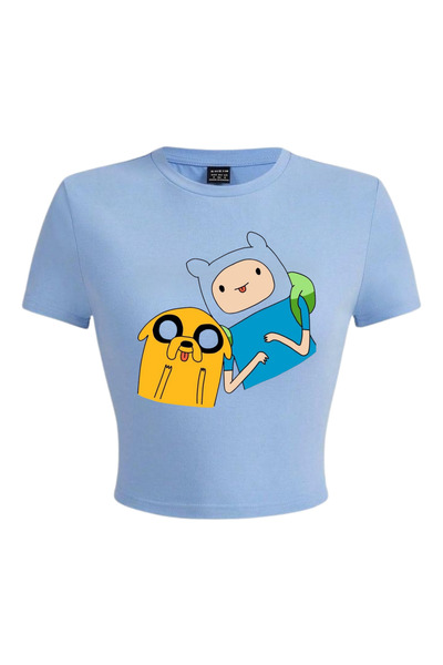 dompulerimoda Adventure Time Y2K Short Sleeve Crop